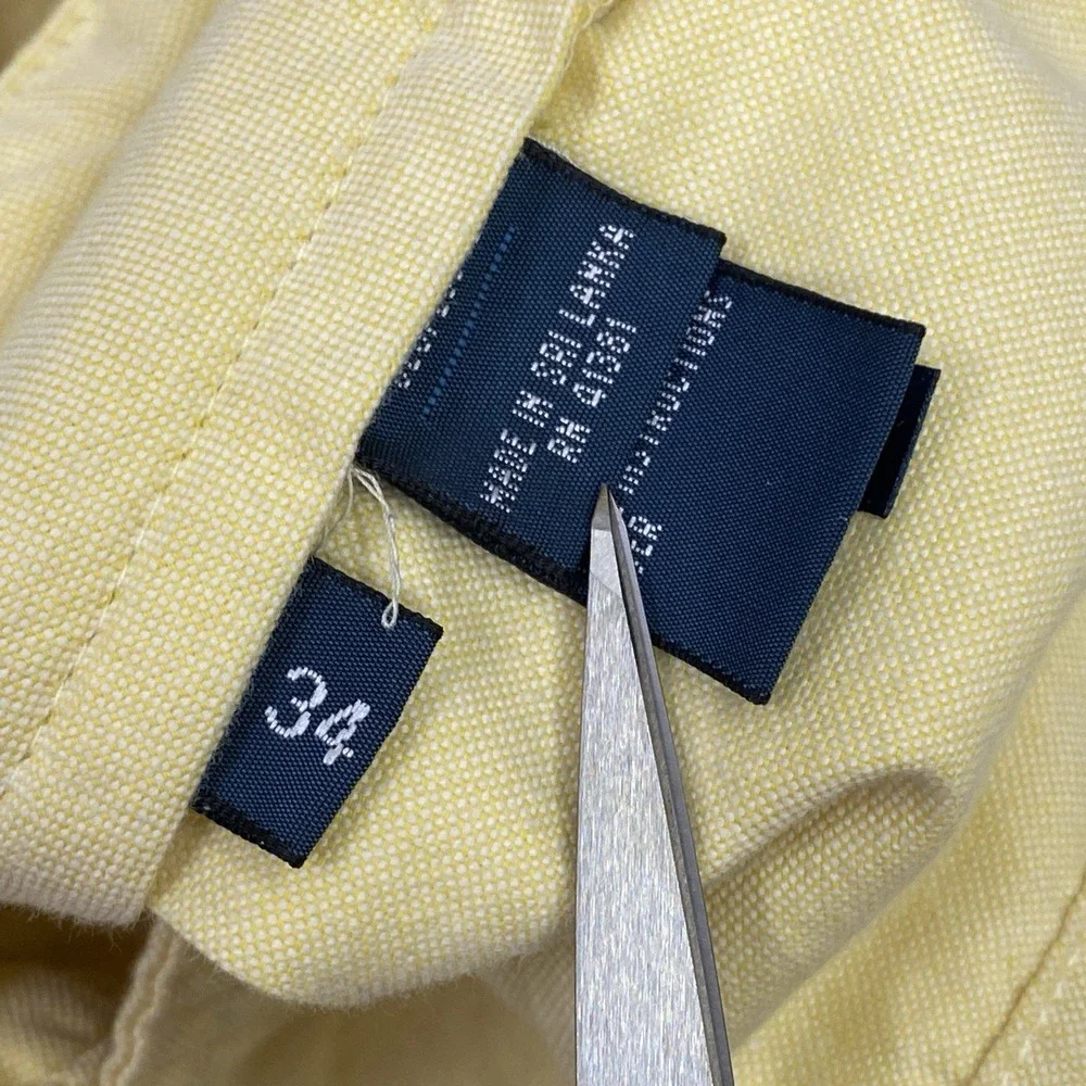 As Is Polo Ralph Lauren Yellow Flat Front Shorts Mens 33 34 Waist 9